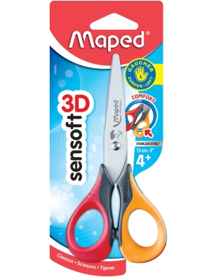 Maped Sensoft 3D LH Scissors 13cm - Red/Orange